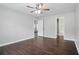Spacious main bedroom features hardwood flooring and neutral walls at 46 Highland Ct, Carrollton, GA 30116