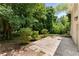 Brick patio adjacent to a lush green backyard, creating a serene outdoor space at 1364 Willis Mill Sw Rd, Atlanta, GA 30311