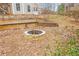 Inviting backyard with stone fire pit and wooden retaining wall, perfect for outdoor entertaining at 6435 Ivey Creek Cir, Cumming, GA 30040