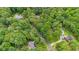 Overhead view of home surrounded by mature trees within a well-established neighborhood at 3713 Brigantine Ct, Acworth, GA 30102