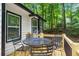 Cozy outdoor dining area on the deck, surrounded by lush greenery. Great place to relax and entertain at 3713 Brigantine Ct, Acworth, GA 30102