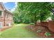 Lush backyard featuring healthy lawn and mature trees, offering serene outdoor space at 2260 Falkirk Pointe Dr, Marietta, GA 30062