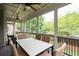 Inviting screened porch with ceiling fans and an outdoor dining table, perfect for entertaining at 2260 Falkirk Pointe Dr, Marietta, GA 30062