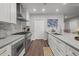 Modern kitchen featuring stainless steel appliances, a large island, and sleek white cabinetry at 270 17Th Nw St # 2804, Atlanta, GA 30363