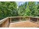 View of a wooden deck overlooking a lush backyard, providing a private outdoor space at 550 Constellation Overlook Sw, Atlanta, GA 30331