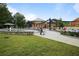 Inviting community park offers a modern fountain feature with shaded seating areas and well-maintained grassy lawns at 3357 Pretty Branch Se Dr, Smyrna, GA 30080