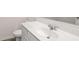 Bathroom with a white countertop, oval sink, and stylish silver faucet at 580 Silver Moon Dr, Loganville, GA 30052