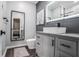 Modern bathroom featuring an oversized mirror and vessel sink at 955 Juniper Ne St # 3331, Atlanta, GA 30309