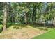 Backyard with a grass lawn surrounded by trees at 1227 Kenilworth Dr, Atlanta, GA 30310