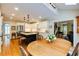 Open kitchen with white cabinets, granite countertops and stainless steel appliances near an eat-in dining area at 8480 Valemont Dr, Sandy Springs, GA 30350