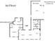 First floor plan showing living spaces including kitchen, dining, living room, Primary suite and golf cart garage at 915 Laurel Brooke Ave, Peachtree City, GA 30269