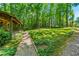 Charming log cabin exterior featuring a covered porch and gravel driveway at 1975 Mack Rd, Douglasville, GA 30135