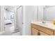 Bathroom featuring a vanity, mirror, and neutral tones at 411 Riverclub Rd, Acworth, GA 30101