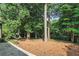 View of the backyard with lush greenery and mature trees, providing a private outdoor space at 1260 Fork Creek Trl, Decatur, GA 30033