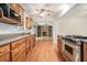 Modern kitchen with stainless steel appliances and a view into the living room at 1260 Fork Creek Trl, Decatur, GA 30033
