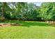 Expansive backyard featuring a lush green lawn and a tree-lined perimeter at 1510 Chevron Dr, Sandy Springs, GA 30350