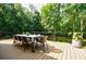Outdoor deck offers ample space for dining and overlooks a lush, private backyard at 1510 Chevron Dr, Sandy Springs, GA 30350
