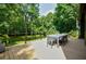 Outdoor deck offers ample space for dining and overlooks a lush, private backyard at 1510 Chevron Dr, Sandy Springs, GA 30350