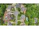 Aerial view of a neighborhood showing the proximity to trees at 5009 Kingsley Manor Ct, Marietta, GA 30066