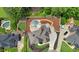 Aerial view of home showing pool and patio near other homes at 5009 Kingsley Manor Ct, Marietta, GA 30066