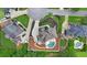 Aerial view of a home with an inground pool and lush, green landscaping at 5009 Kingsley Manor Ct, Marietta, GA 30066