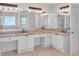 Bright bathroom with double sinks, granite counters, and tile floor at 5009 Kingsley Manor Ct, Marietta, GA 30066