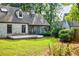 Lush backyard with a wooden deck and a white brick house in a verdant setting at 2007 Mount Vernon Pl, Dunwoody, GA 30338