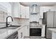 Updated kitchen featuring stainless steel appliances, white cabinets, and granite countertops at 4167 Oakwood Way, Duluth, GA 30096