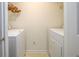 Practical laundry room featuring a washer, dryer and overhead clothes rack for convenience at 7500 Roswell Rd # 18, Sandy Springs, GA 30350