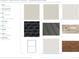 Detailed samples of exterior finishes including siding, roofing, brick and paint colors to customize your dream home at 1188 Ridgeview Rd, Woodstock, GA 30188