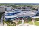 Aerial view featuring the Georgia Aquarium and surrounding city landscape at 285 Centennial Olympic Park Nw Dr # 809, Atlanta, GA 30313