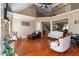 Spacious living room with high ceilings, hardwood floors, and a view of the upper level at 739 E Mays E Rd, Stockbridge, GA 30281