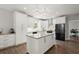 Modern kitchen with white cabinetry, a center island, and stainless steel appliances at 2730 Samples Rd, Cumming, GA 30041