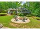 Beautiful backyard with a fire pit, perfect for entertaining guests or relaxing outdoors at 627 Apache Trl, Woodstock, GA 30189