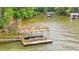 A spacious waterfront dock with a sundeck perfect for relaxing with comfortable lounge chairs and lake views at 627 Apache Trl, Woodstock, GA 30189