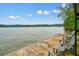 Lake dock with chairs overlooking serene lake water and blue sky at 627 Apache Trl, Woodstock, GA 30189