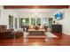 Bright and airy living room boasting large windows, hardwood floors, and views of the surrounding landscape at 627 Apache Trl, Woodstock, GA 30189