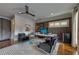 Stylish home office featuring modern decor, wood paneling, and hardwood floors at 201 Dovecrest Dr, Atlanta, GA 30305