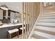 Spacious kitchen island with stainless steel appliances, with open staircase at 458 Connally Se St, Atlanta, GA 30312