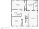Second floor plan featuring multiple bedrooms, bathrooms, closets, and laundry room. Stair access provided at 2870 Livsey Woods Dr, Tucker, GA 30084