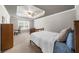 Comfortable bedroom with tray ceiling and a fan, providing a relaxing retreat at 2685 Gateview Ct, Cumming, GA 30040
