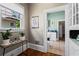Hallway with wood floors leading to the kitchen at 210 Evans Dr, Decatur, GA 30030