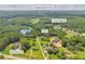 Expansive aerial view of the Covington, GA property surrounded by lush trees and natural beauty near Snapping Shoals Creek at 676 Smith Store Rd, Covington, GA 30016