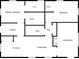 Detailed floor plan showcasing a home with a primary bedroom, bedroom, and open-concept living and kitchen areas at 1222 E Forrest Ave, Atlanta, GA 30344