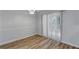 Dining area with sliding glass doors and luxury vinyl plank flooring throughout at 2169 Wingfoot Pl, Decatur, GA 30035