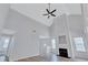 Bright living room with vaulted ceilings and fireplace at 2169 Wingfoot Pl, Decatur, GA 30035