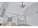 Bright living room with vaulted ceilings and ceiling fan at 2169 Wingfoot Pl, Decatur, GA 30035