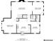 First floor floor plan showcasing the layout of the living spaces, including the kitchen, dining room, and bathroom at 405 W Leslie Ct, Woodstock, GA 30188