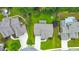 Aerial view displays the house on a manicured lot, complemented by a lengthy driveway and a lush backyard at 456 Rockford Sw Pass, Marietta, GA 30064