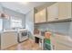 Well-equipped laundry room featuring a washer, dryer, sink, and ample storage space at 456 Rockford Sw Pass, Marietta, GA 30064